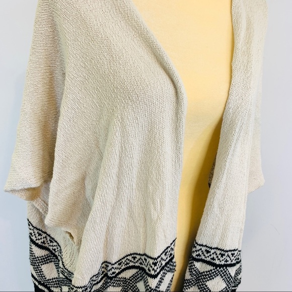 American Rag Fringe Duster Cardigan Sweater Aztec Boho Small - Picture 5 of 9